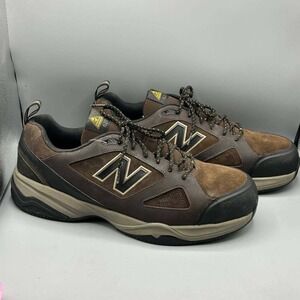 New Balance 627 Brown Leather Steel Toe Work Shoes Mens 17 4E Wide MID627O2
